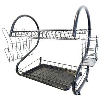 Draining Rack for Kitchen Sink Feel Maestro MR-1025-38-BLACK 38 x 24 x 39 cm Black