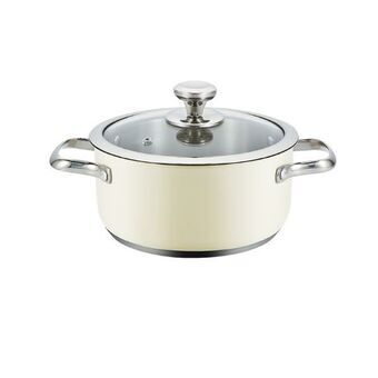 Casserole with lid Haeger PA-20H.007A Beige Ø 20 cm