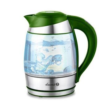 Kettle Łucznik Green Glass Stainless steel Plastic 2200 W 1,8 L