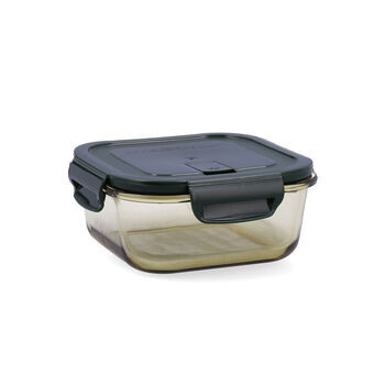 Hermetic Lunch Box Bidasoa Infinity Squared Green Yellow Glass 800 ml