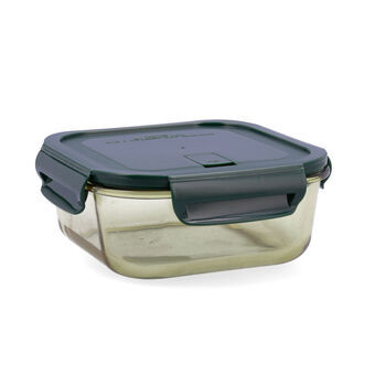 Hermetic Lunch Box Bidasoa Infinity Squared Green Yellow Glass 1,1 L