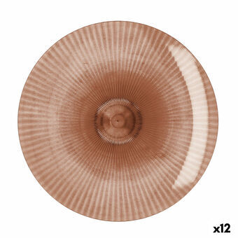 Flat Plate Quid Sunset Coral Plastic 26 cm (12 Units)