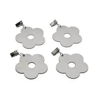 Tablecloth Clip Versa Metal Zinc Alloy 7 x 6,8 cm Flower 4 Pieces