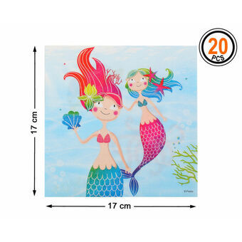 Paper napkins Multicolour 33 x 33 cm Mermaid 20 Units