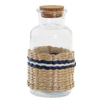 Glass Jar DKD Home Decor Transparent Cork Rattan (550 ml)