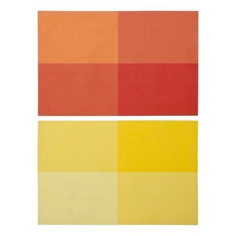 Place mat DKD Home Decor Yellow Orange PVC (2 pcs) (45 x 31 x 0.5 cm)