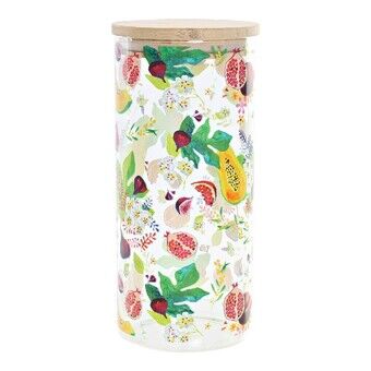 Tin DKD Home Decor Fruity Bamboo Borosilicate Glass 10 x 10 x 22 cm (1400 ml)