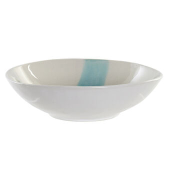 Salad Bowl DKD Home Decor Blue Grey Stoneware Enamelled Steel (26 x 26 x 7 cm)