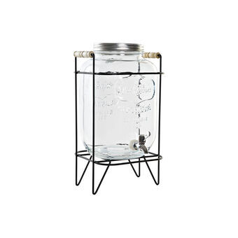 Water Dispenser DKD Home Decor Black Silver Transparent Silicone Crystal Iron ABS Natural (23 x 26 x 42 cm)