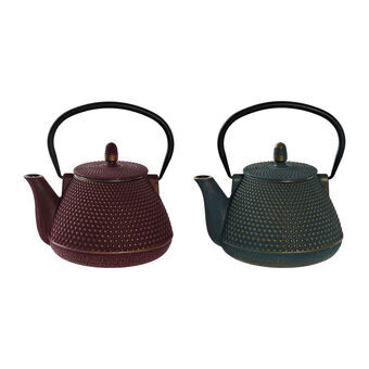 Teapot DKD Home Decor Blue Fuchsia Cast iron (1000 ml) (2 Units)