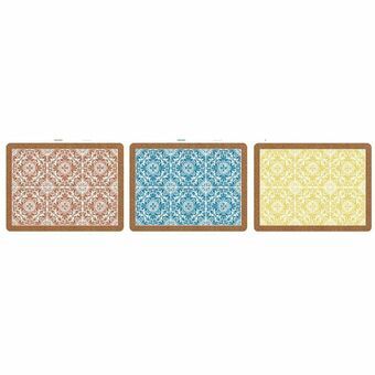 Table Mat DKD Home Decor Individual Tile Cork (3 pcs) (40 x 30 x 0.5 cm)