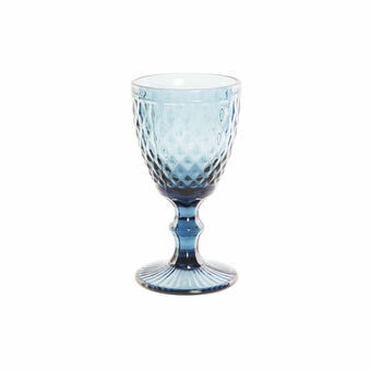 Wineglass DKD Home Decor Blue Crystal (240 ml)