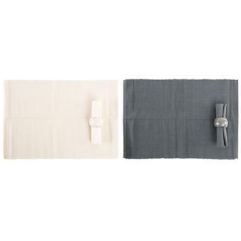 Table linen set DKD Home Decor Grey Beige Cotton (2 Units)