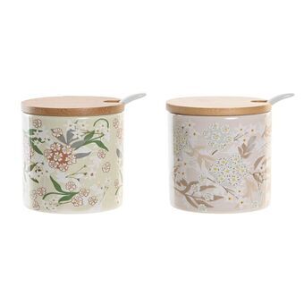 Sugar Bowl DKD Home Decor Bamboo Dolomite (7,5 x 7,5 x 7,5 cm)