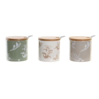 Sugar Bowl DKD Home Decor Bamboo Dolomite (7,5 x 7,5 x 7,5 cm)