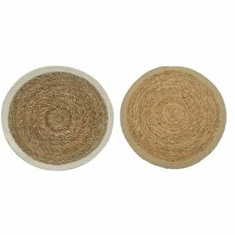 Table Mat DKD Home Decor Natural White 2 Units Jute Seagrass (37 x 37 x 0,5 cm)