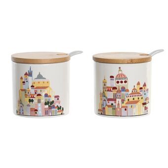 Sugar Bowl DKD Home Decor Multicolour Dolomite (7,5 x 7,5 x 7,5 cm) (2 Units)