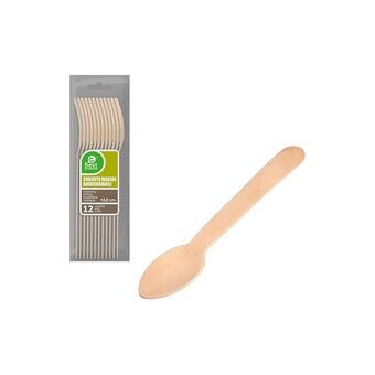 coffee spoons Best Products Green 13,8 cm Wood (12 Pieces)