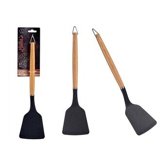 Kitchen Spatula Brown Black Nylon beech wood (8,8 x 2 x 33,8 cm)