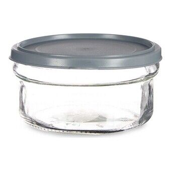 Round Lunch Box with Lid Grey Plastic Glass (415 cl)