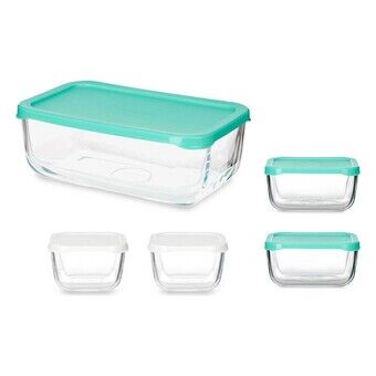 Set of lunch boxes 5 Pieces Plastic Glass