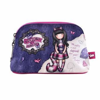 Travel Vanity Case Gorjuss Chesire Cat Blue Purple Neoprene 21 x 14 x 8,5 cm