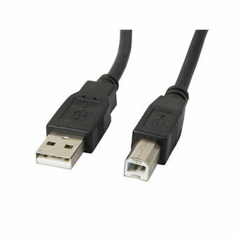 USB A to USB B Cable Lanberg CA-USBA-10CC-0005-BK Black