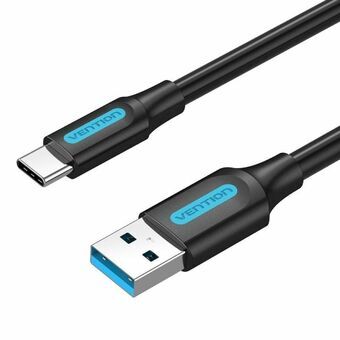 USB A to USB-C Cable Vention COZBC Black 25 cm