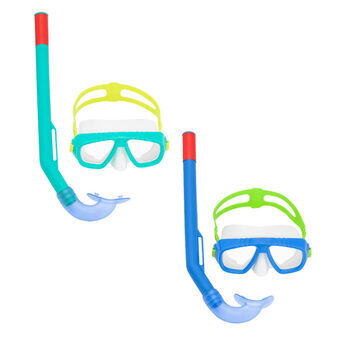 Snorkel Goggles and Tube for Children Bestway Blue Turquoise