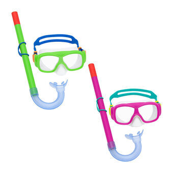 Snorkel Goggles and Tube for Children Bestway Green Pink