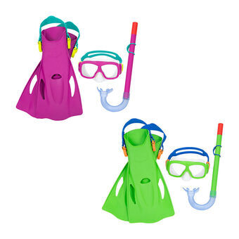 Diving Goggles with Snorkle and Fins Bestway Multicolour 37-41 (1 Unit)