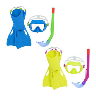 Diving Goggles with Snorkle and Fins Bestway Multicolour 24-27 (1 Unit)