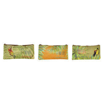 Toilet Bag DKD Home Decor Cardboard Tropical (3 pcs) (21.5 x 1 x 10.5 cm)