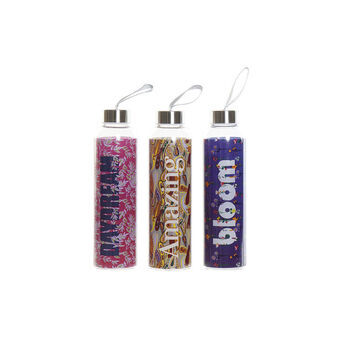 Water bottle DKD Home Decor Multicolour Stainless steel Borosilicate Glass (550 ml) (3 pcs)