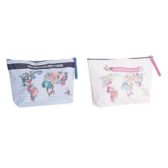 Toilet Bag DKD Home Decor Urban Blue Pink Multicolour (33 x 8 x 21 cm) (2 Units)