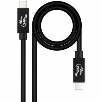 USB Cable NANOCABLE 10.01.5002 Black 1,8 m (1 Unit)