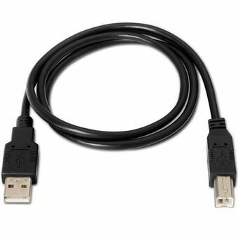 USB 2.0 A to USB B Cable Aisens A101-0007 Black 3 m