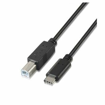 USB C to USB B Cable Aisens A107-0053 1 m Black