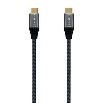 USB-C Cable Aisens A107-0634 2 m Grey (1 Unit)