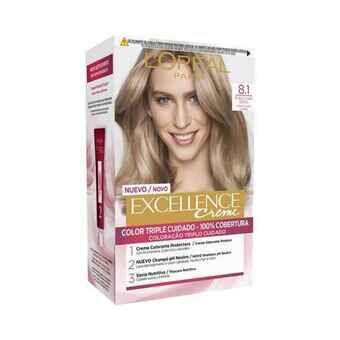 Permanent Dye Excellence L\'Oreal Make Up Light Ash Blonde Nº 8,1