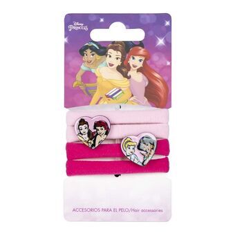 Rubber Hair Bands Disney Princess Multicolour 4 Units