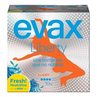 Super Sanitary Pads with Wings Evax Liberty Plus (10 uds)