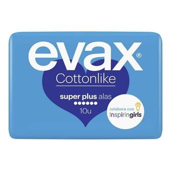 Super Sanitary Pads with Wings Evax Pearl Compak Plus (10 uds)