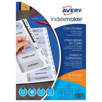 Seperators Avery 1732061 White Cardboard (1 Unit)