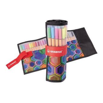 Set of Felt Tip Pens Stabilo Roll up pencil case