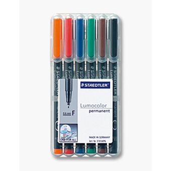 Permanent marker Staedtler 318 WP6 1 mm Black Multicolour