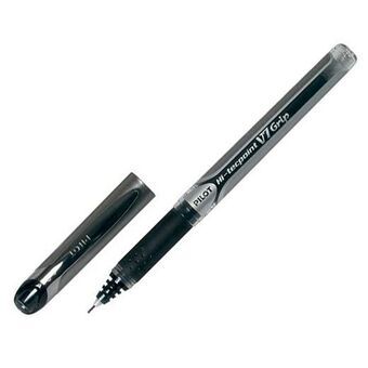 Liquid ink ballpoint pen Pilot Roller V-7 Grip 0,7 Black 12 Units