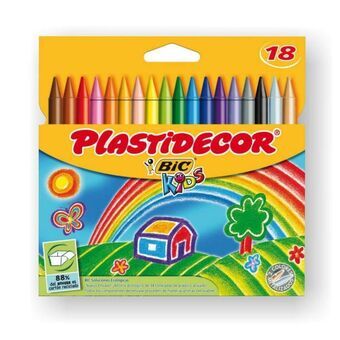 Coloured crayons Plastidecor 8757712 18 Pieces Multicolour