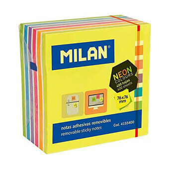 Notepad Milan Neon Self-adhesives Yellow (7,6 x 7,6 cm)