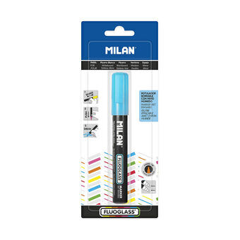 Marker pen/felt-tip pen Milan Fluoglass Erasable ink Blue PVC